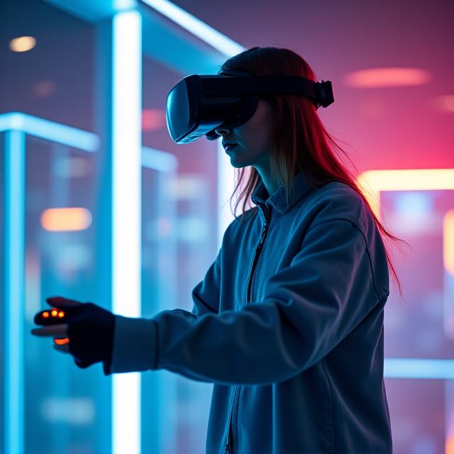 VRヘッドセットを装着してプレイする男性